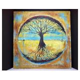 Original Oil Painting Vetruvian Tree Abstraction