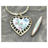 Vintage Guilloche Tie Clip & Pendant