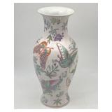 HAND-PAINTED ASIAN BUTTERFLIES & FLOWERS VASE