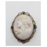 ANTIQUE 10K YELLOW GOLD CAMEO