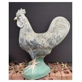 Vintage Concrete Rooster Traces of Original Paint