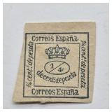 1873 SPANISH 1/4 CENT  1 PESTA POSTAGE STAMP