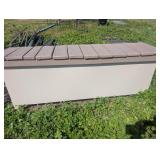 Garden Table, metal Base with Wood Top