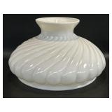 Vintage Hurricane Lamp Shade White Glass Swirl