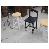 Small Stools & Hammered Finish Plant Stand