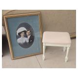 Old Framed Photograph & Pier One Stool