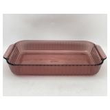 VINTAGE PYPEX SCULPTURED CRANBERRY GLASS 9x13