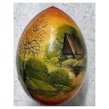 Hand Painted/ Signed Russian Egg Wood