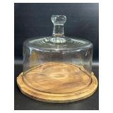 Hand Crafted Walnut Vase Server w/ Dome Cake + No