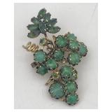 SCHREINER OF NEW YORK GREEN-STONE BROOCH FASHION