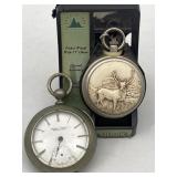 NOS CEDAR CREEK ELK POCKET WATCH & BRISTOL WATCH