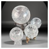 4 Crystal Rose Bowls