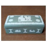 Wedgwood Sage Green Jasperware Oblong Trinket Box