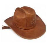 Vtg Leather Womens Cowboy Hat