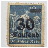 1923 GERMAN DEUTCHES REICH 30 OVER PRINT POSTAGE