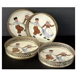 Antique German Dutch Children Coasters
