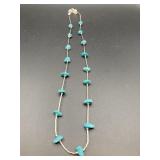 925 SILVER & FAUX TURQUOISE NUGGET NECKLACE