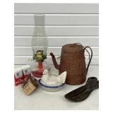 Vintage & Farmhouse Decor, Oil Lamp, Woven Coffee