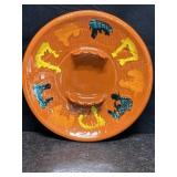 LARGE ORANGE POTTERY ASHTRAY BY CALIFORNIA USA E