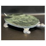 Vintage 1980s Green Marble Turtle Cheese Board