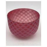 FENTON DIAMOND PATTERN CRANBERRY OPALESCENT