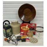 Vintage Kitchen Lot: Old Crock - Cracks see
