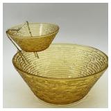 VTG Chip & Dip Set Anchor Hocking Soreno Amber