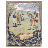 WOVEN GOLF SCENE THROW