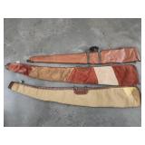 3 Vtg Gun Cases 1 Leather 1 Canvas Long Gun Case