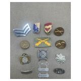 Vintage U.S. Army Badge, Pin Backs, Collar Pins