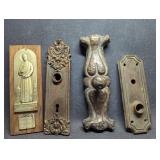 Antique Victorian-Style Door Escutcheon, Saint