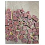 Vintage Wood & Rubber Letter, Number Stamps