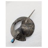 NATIVE AMERICAN STERLING SILVER HAIR BARRETTE BUN