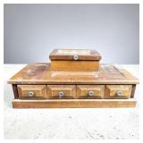 VTG Menï¿½s Wood Jewelry Box Nov 1986 Shows Wear &