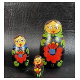 Small Russian Nesting Dolls Hand Painted
