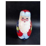 Small Hand Painted Wood Santa Trinket Box from