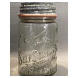 ANTIQUE KERR SELF-SEALING PINT MASON JAR W/ GLASS