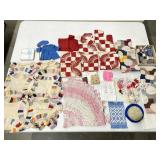 VINTAGE QUILT PROJECTS, SQUARES & PIECES, LINENS,