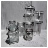 Lot of 9 Locking Canisters 3 are Glass