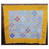 Vtg Quilt Checkerboard Hand Quilted