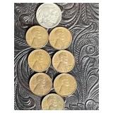 7 WHEAT PENNIES & BUFFALO NICKLE