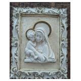 Vintage Mary with Baby Jesus Christ Plaque