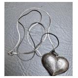 Sterling Chain w/ Sterling Puff Heart Necklace