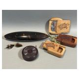 Tortoise Shell Shuttle & Earrings, New Carved