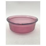 VINTAGE CORNING VISIONS CRANBERRY 1 PINT RIBBED