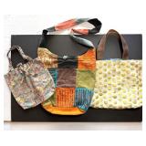 Textile Handbags- Nepal Patchwork Hobo w Slashed
