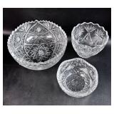 3 Russian Crystal Bowls