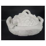 VTG Gibson Soup Tureen Lid Ladle Embossed Fruit