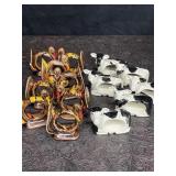 VINTAGE CERAMIC NAPKIN RING HOLDERS 8 TURKEYS & 6