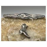 Silver Victorian Art Nouveau Brioch & Sterling